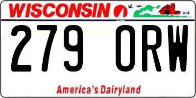 WI license plate 279ORW
