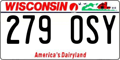 WI license plate 279OSY