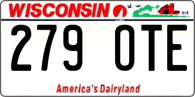 WI license plate 279OTE