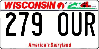 WI license plate 279OUR