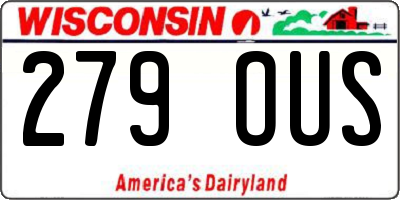 WI license plate 279OUS