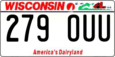 WI license plate 279OUU