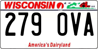 WI license plate 279OVA