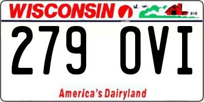 WI license plate 279OVI