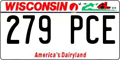 WI license plate 279PCE