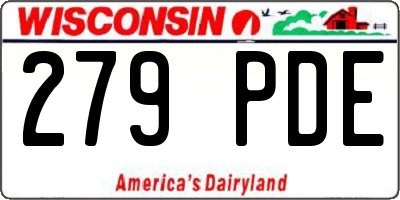 WI license plate 279PDE
