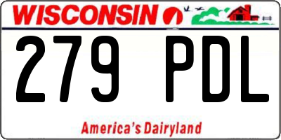 WI license plate 279PDL