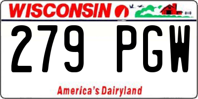 WI license plate 279PGW