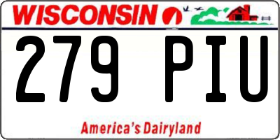 WI license plate 279PIU