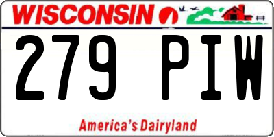 WI license plate 279PIW