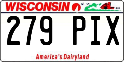 WI license plate 279PIX