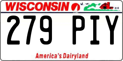 WI license plate 279PIY
