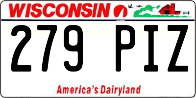 WI license plate 279PIZ