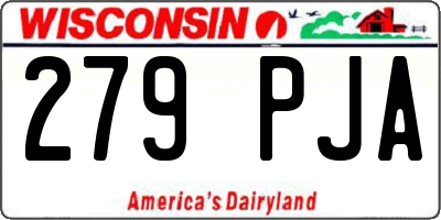 WI license plate 279PJA
