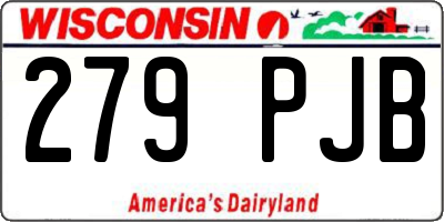 WI license plate 279PJB