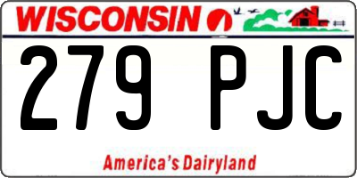 WI license plate 279PJC
