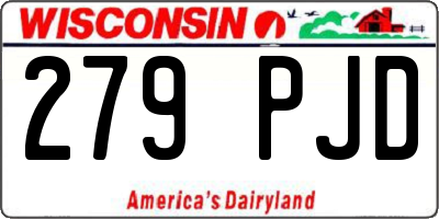 WI license plate 279PJD