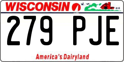 WI license plate 279PJE