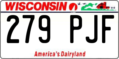WI license plate 279PJF