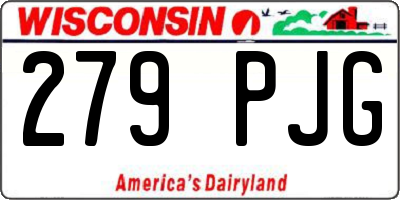 WI license plate 279PJG