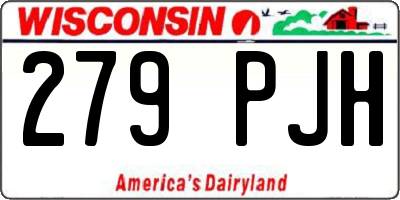 WI license plate 279PJH