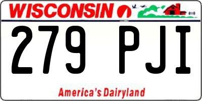 WI license plate 279PJI