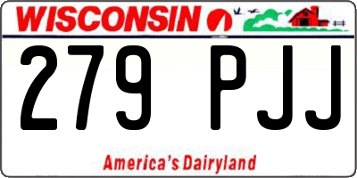 WI license plate 279PJJ