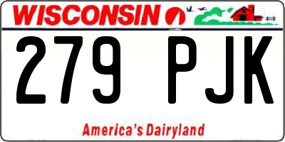 WI license plate 279PJK