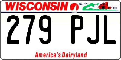 WI license plate 279PJL