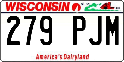 WI license plate 279PJM