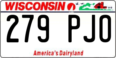 WI license plate 279PJO