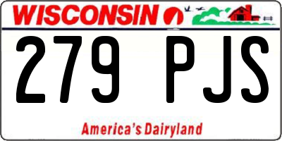 WI license plate 279PJS