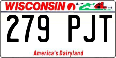 WI license plate 279PJT
