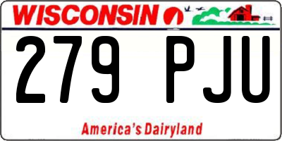 WI license plate 279PJU