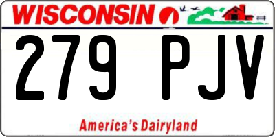 WI license plate 279PJV