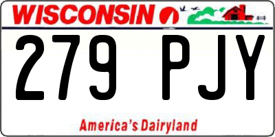 WI license plate 279PJY