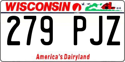 WI license plate 279PJZ