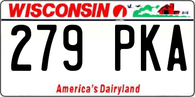 WI license plate 279PKA