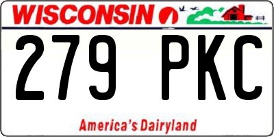 WI license plate 279PKC