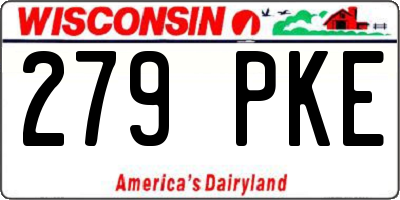 WI license plate 279PKE