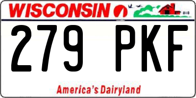 WI license plate 279PKF