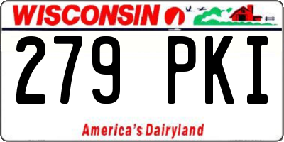 WI license plate 279PKI