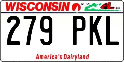 WI license plate 279PKL
