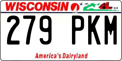 WI license plate 279PKM