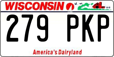 WI license plate 279PKP