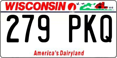 WI license plate 279PKQ