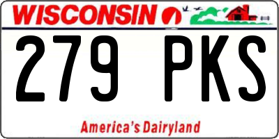 WI license plate 279PKS