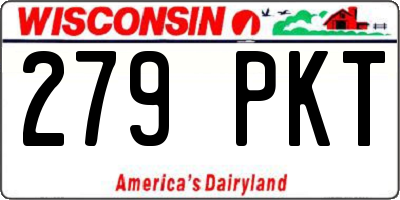 WI license plate 279PKT