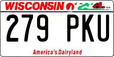WI license plate 279PKU