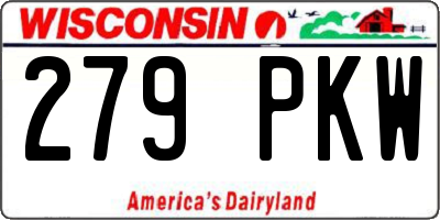 WI license plate 279PKW